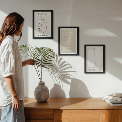 Posterpaket Linjer och former i nyanser av beige och vitt