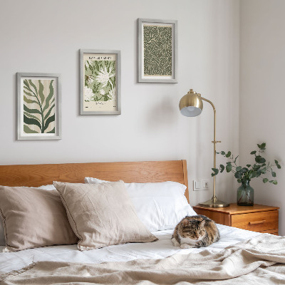 Tavelvägg med 3 tavlor Växtmönster, botaniska dekorationer, boho-stil
