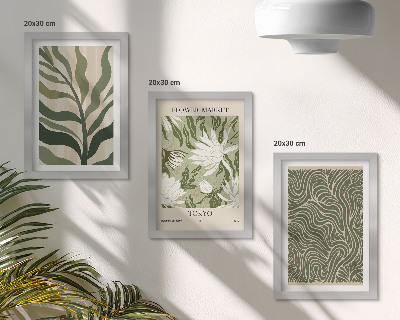 Tavelvägg med 3 tavlor Växtmönster, botaniska dekorationer, boho-stil