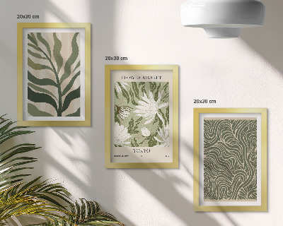 Tavelvägg med 3 tavlor Växtmönster, botaniska dekorationer, boho-stil