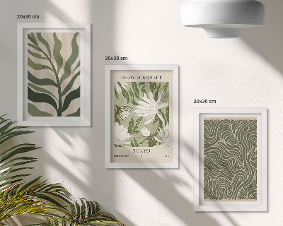 Tavelvägg med 3 tavlor Växtmönster, botaniska dekorationer, boho-stil