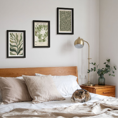 Tavelvägg med 3 tavlor Växtmönster, botaniska dekorationer, boho-stil