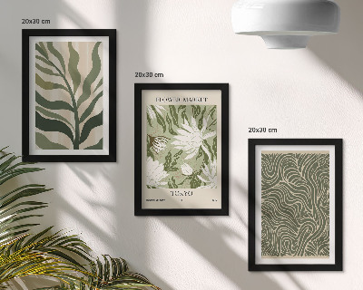 Tavelvägg med 3 tavlor Växtmönster, botaniska dekorationer, boho-stil