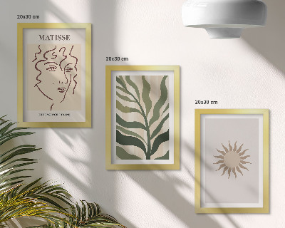 Posterpaket Abstrakta växtmönster och linjer i dämpade färger