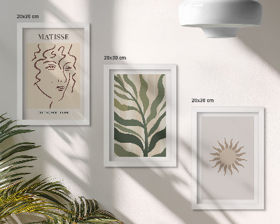 Posterpaket Abstrakta växtmönster och linjer i dämpade färger