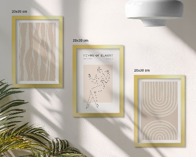 Tavelvägg med 3 tavlor Abstrakta mönster delikata boho dekorationer