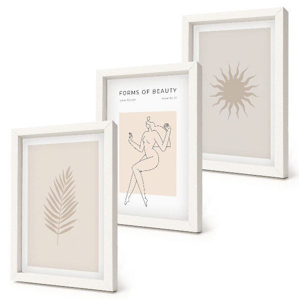 Posterpaket En samling minimalistiska former och naturliga former