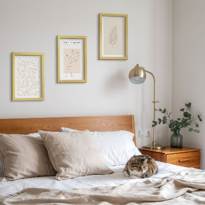 Triptyk tavla med ram Minimalistiska botaniska designmotiv