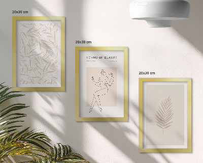 Triptyk tavla med ram Minimalistiska botaniska designmotiv