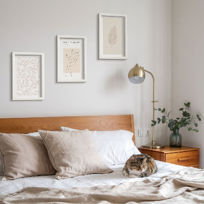 Triptyk tavla med ram Minimalistiska botaniska designmotiv