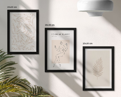 Triptyk tavla med ram Minimalistiska botaniska designmotiv