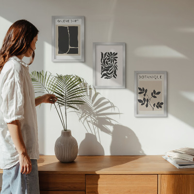 Posterpaket Abstrakta växtmönster och geometriska former