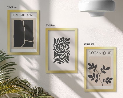 Posterpaket Abstrakta växtmönster och geometriska former