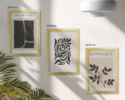 Posterpaket med abstrakta växtmönster och geometriska former
