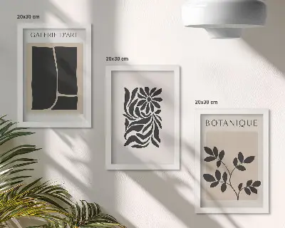 Posterpaket med abstrakta växtmönster och geometriska former