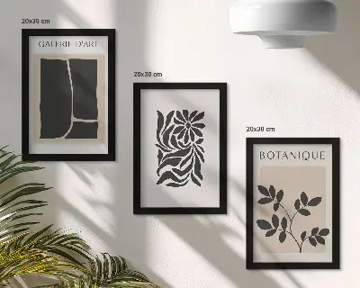 Posterpaket med abstrakta växtmönster och geometriska former
