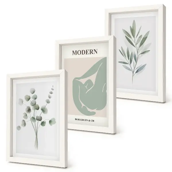 Posterpaket med växtmotiv i delikata gröna nyanser