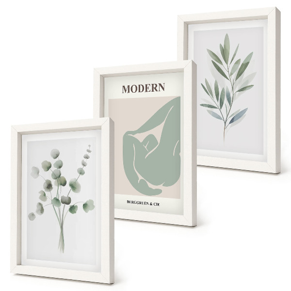Posterpaket Växtmotiv i delikata gröna nyanser