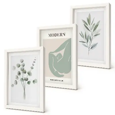 Posterpaket med växtmotiv i delikata gröna nyanser