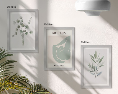 Posterpaket Växtmotiv i delikata gröna nyanser