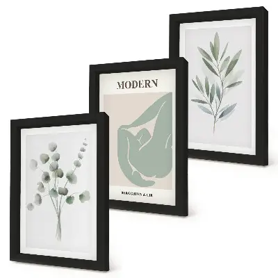 Posterpaket med växtmotiv i delikata gröna nyanser