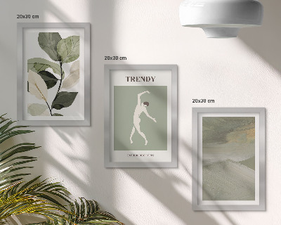 Posterpaket Växtmönster med silhuetter och abstrakta former