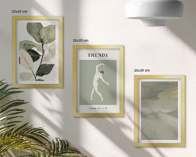 Posterpaket Växtmönster med silhuetter och abstrakta former