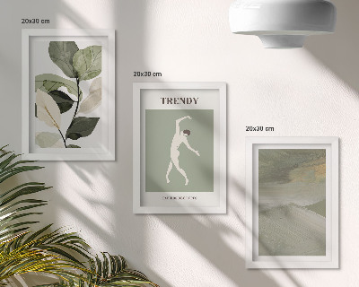 Posterpaket Växtmönster med silhuetter och abstrakta former