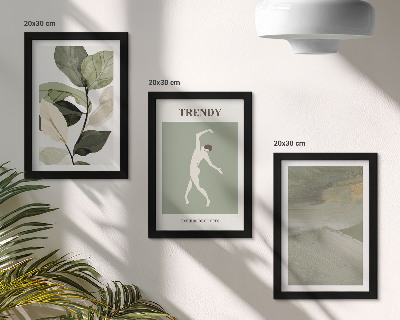 Posterpaket Växtmönster med silhuetter och abstrakta former