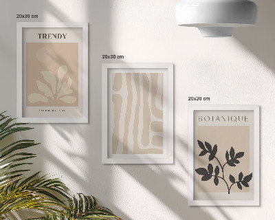 Posterpaket Snygga växtmönster i nyanser av beige och svart