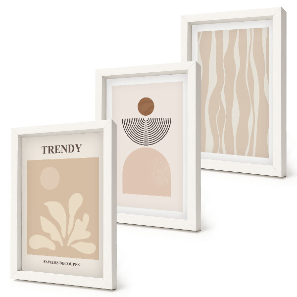 Posterpaket Snygga abstrakta kompositioner i beige nyanser