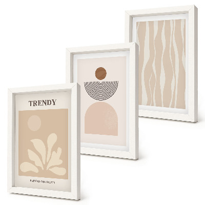 Posterpaket Snygga abstrakta kompositioner i beige nyanser