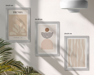 Posterpaket Snygga abstrakta kompositioner i beige nyanser