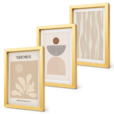 Posterpaket Snygga abstrakta kompositioner i beige nyanser