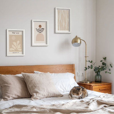 Posterpaket Snygga abstrakta kompositioner i beige nyanser
