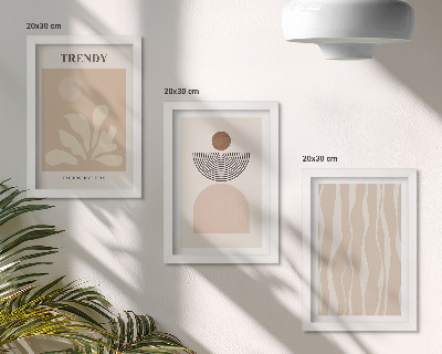 Posterpaket Snygga abstrakta kompositioner i beige nyanser