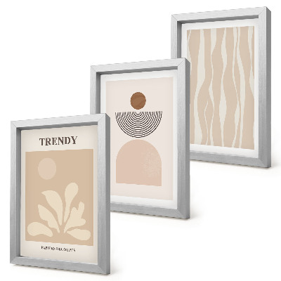 Posterpaket Snygga abstrakta kompositioner i beige nyanser