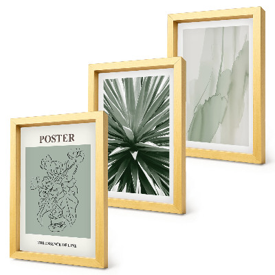 Posterpaket Växtmönster i nyanser av grönt och beige