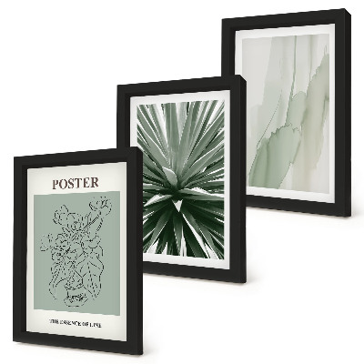 Posterpaket Växtmönster i nyanser av grönt och beige