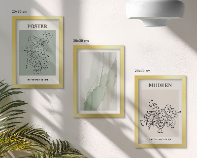 Triptyk tavla med ram Blommor i en vas i modern och minimalistisk stil