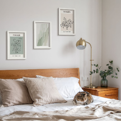 Triptyk tavla med ram Blommor i en vas i modern och minimalistisk stil