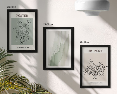 Triptyk tavla med ram Blommor i en vas i modern och minimalistisk stil
