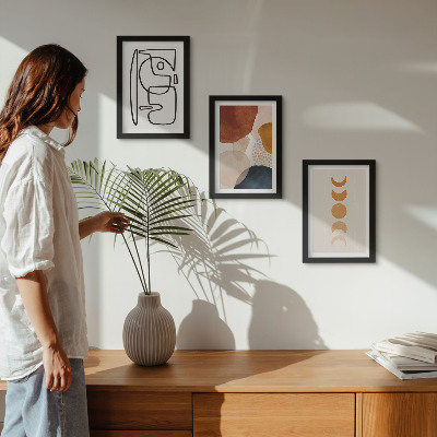 Posterpaket Abstrakta former och färger trendiga dekorationer