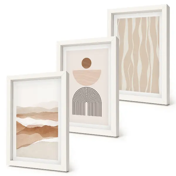 Posterpaket abstrakt landskap med naturliga former och geometri