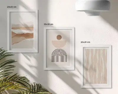 Posterpaket abstrakt landskap med naturliga former och geometri