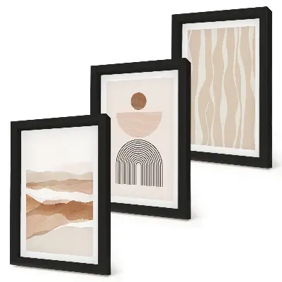 Posterpaket abstrakt landskap med naturliga former och geometri