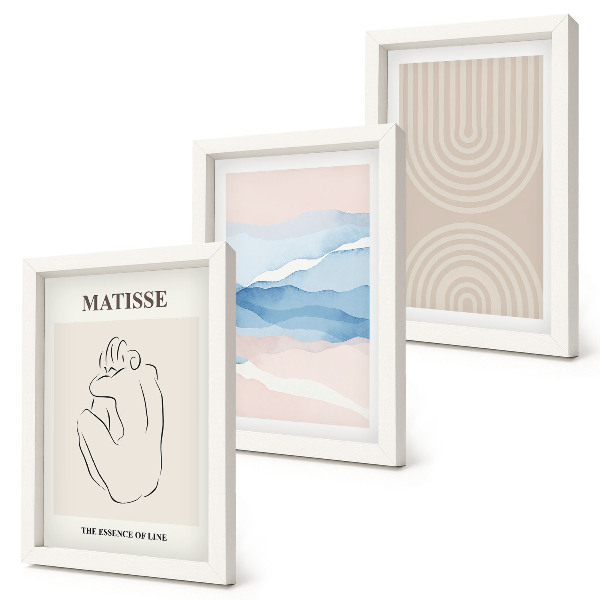 Posterpaket Linjer och vågor i pastellfärger med en minimalistisk accent