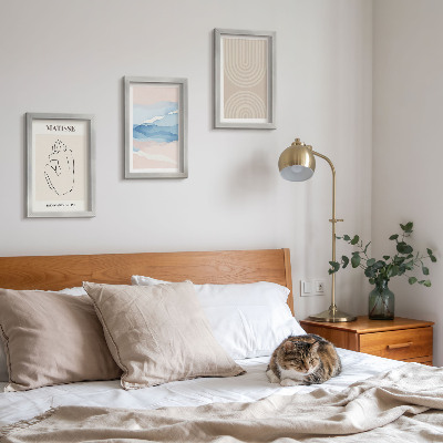 Posterpaket Linjer och vågor i pastellfärger med en minimalistisk accent