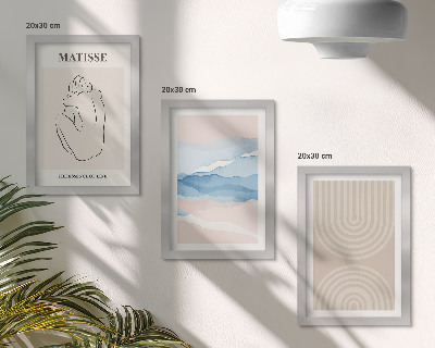 Posterpaket Linjer och vågor i pastellfärger med en minimalistisk accent