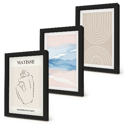 Posterpaket Linjer och vågor i pastellfärger med en minimalistisk accent